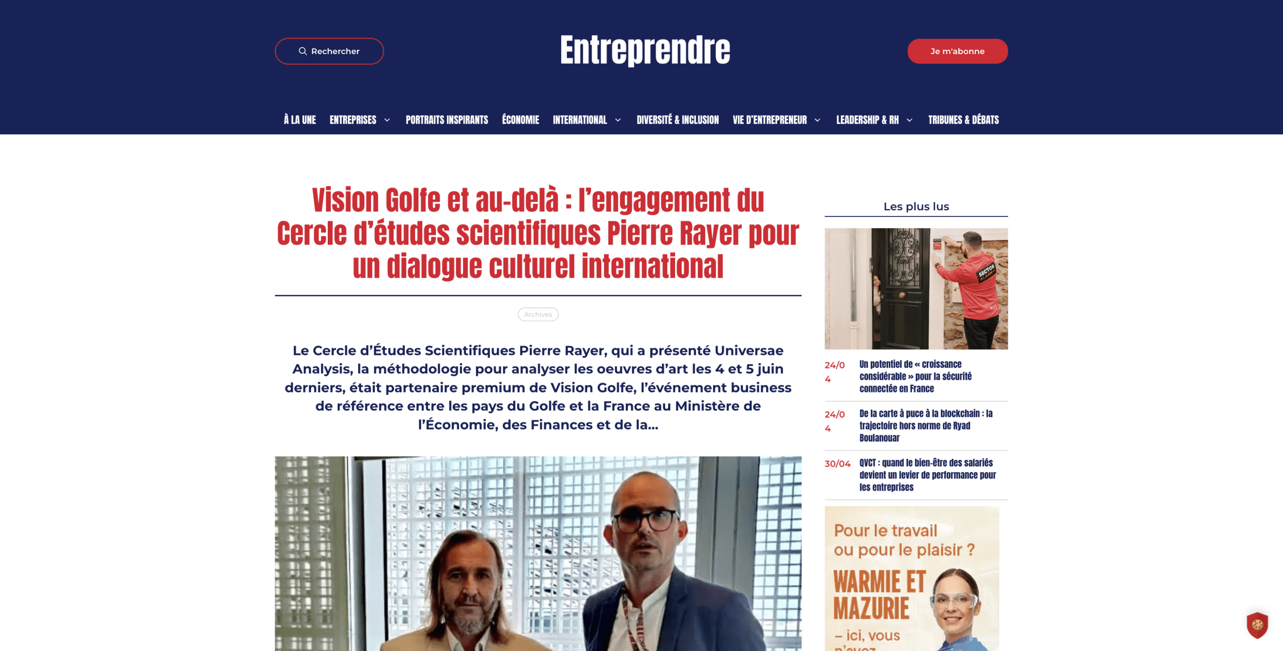 Entreprendre - thierry rayer - brancusi - Le Cercle d'Études Scientifiques Pierre Rayer